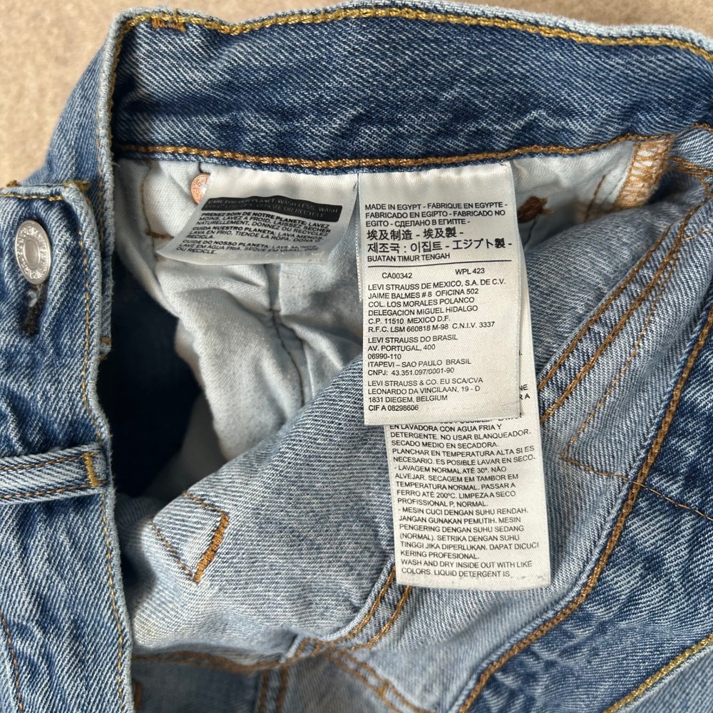 Levi's 501 Original Fit Jeans Mens W34 L30 Blue Medium Wash Straight Leg - Picture 10 of 11